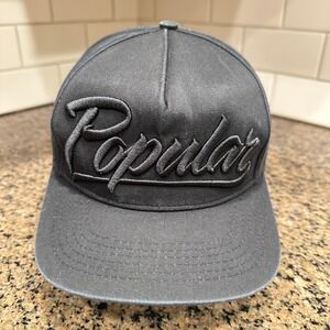 Popular Demand Snapback Hat Baseball Cap Mens OSFM Black Cotton
